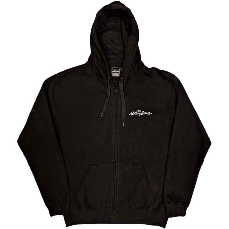 The Rolling Stones Classic Tongue Black Back Print Zip Hoodie