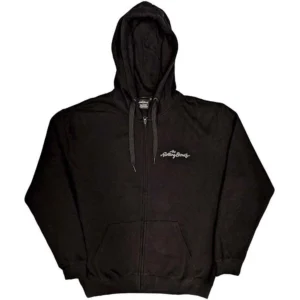 The Rolling Stones Logo & Tongue Black Back Print Zip Hoodie