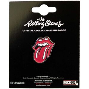 The Rolling Stones Classic Tongue Silver Outline Pin Badge