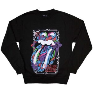 The Rolling Stones Colour Swirls Black Oversized Sweatshirt