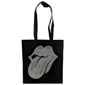 The Rolling Stones Hackney Diamonds Holo Tongue Black Tote Bag