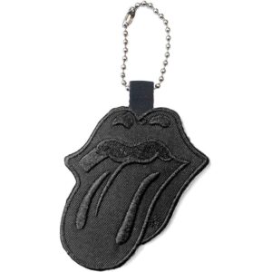 The Rolling Stones Patch Classic Tongue Black Black Double Sided Keychain
