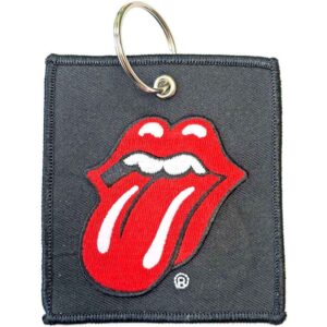 The Rolling Stones Patch Classic Tongue Black Keychain