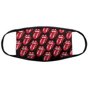The Rolling Stones Tongue Repeat Black Face Mask