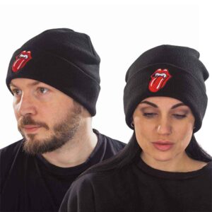 The Rolling Stones Unisex Fang Tongue Black Beanie Hat