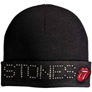 The Rolling Stones Unisex Stones Embellished Black Beanie Hat