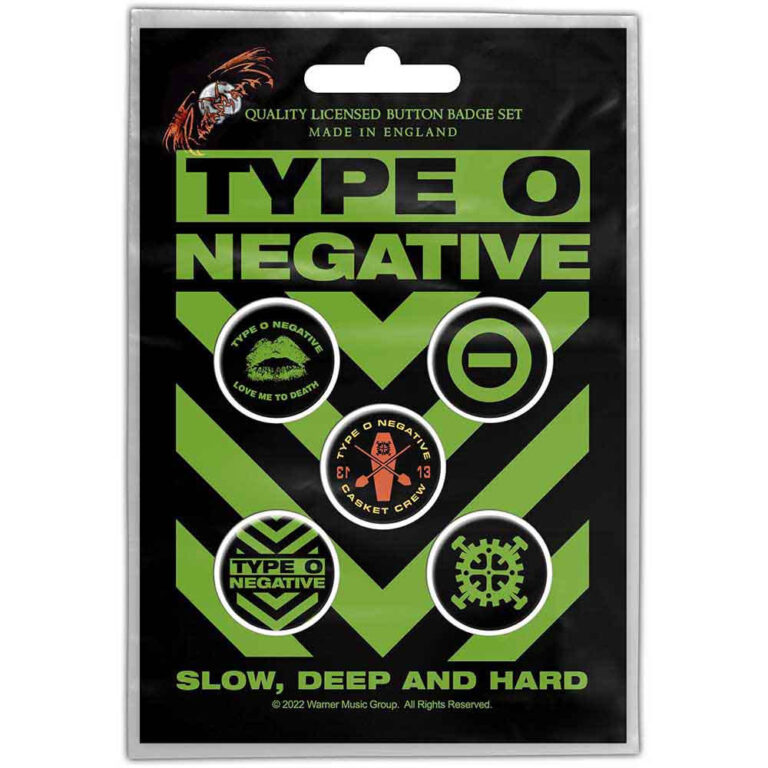 Type O Negative Slow, Deep & Hard Badge Pack