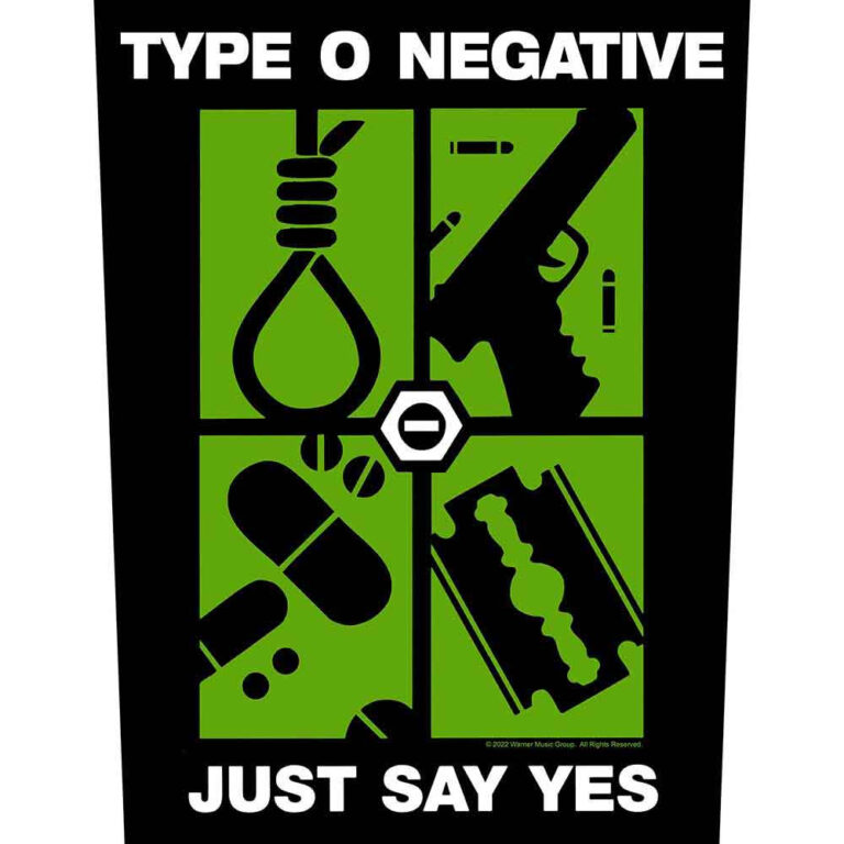 Type O Negative Just Say Yes Back Patch