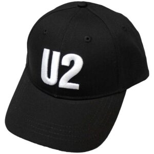 U2 White Logo Black Baseball Cap