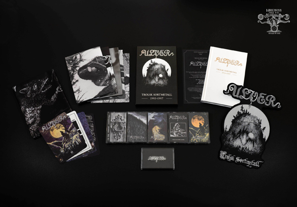 Ulver – TROLSK SORTMETALL (5 CASSETTE BOX SET W/ BOOK, FLAG, BACKPATCH, POSTERS, POSTCARDS & METAL PIN) Music Cassette