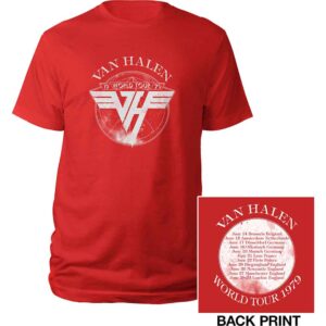 Van Halen 1979 Tour Red Back Print T-Shirt