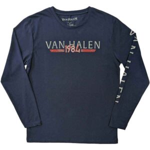 Van Halen 84 Tour Navy Blue Back & Sleeve Print Long Sleeve T-Shirt