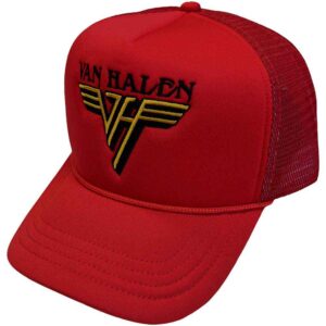 Van Halen Text & Yellow Logo Red & Black Mesh Back Cap
