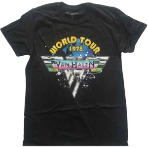 Van Halen World Tour '78 Full Colour Black T-Shirt