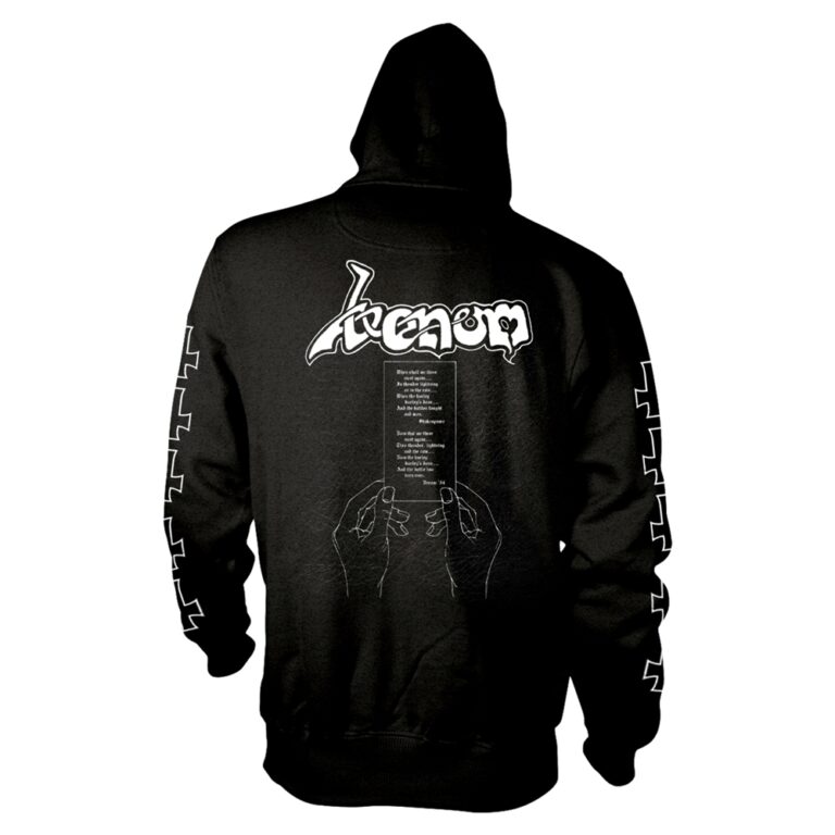 Venom – At War With Satan (white) Zip Hoodie