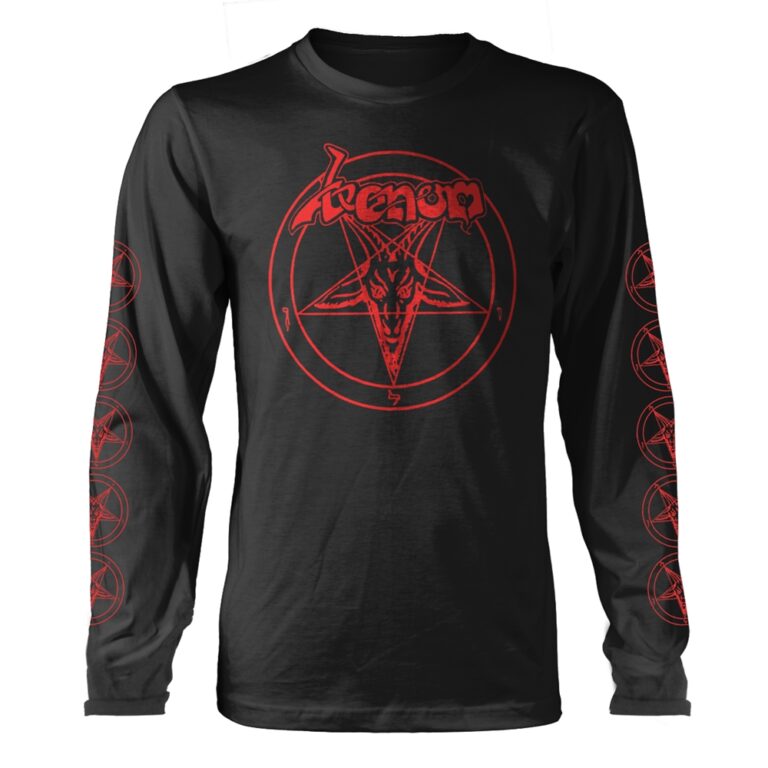 Venom – Baphomet Pentagram (red) Long Sleeved T-Shirt
