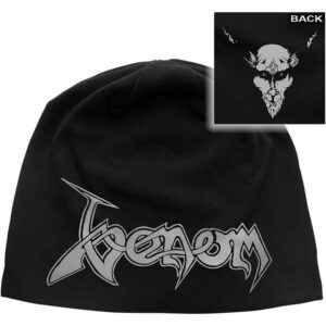 Venom Unisex Black Metal Black Back Print Beanie Hat