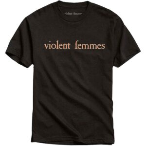 Violent Femmes Salmon Pink Vintage Logo Black T-Shirt
