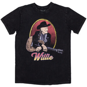 Willie Nelson Lasso Portrait Black T-Shirt
