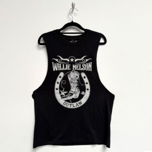 Willie Nelson Outlaw Black Vest