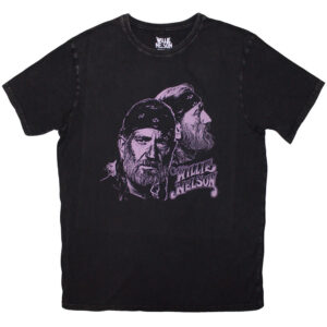 Willie Nelson Purple Graphic Black T-Shirt