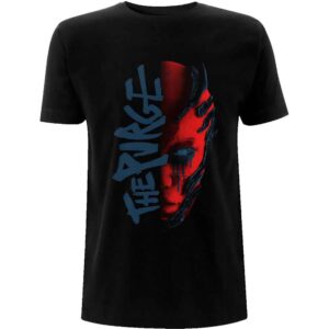 Within Temptation Purge Outline Red Face Black Back Print Ladies T-Shirt