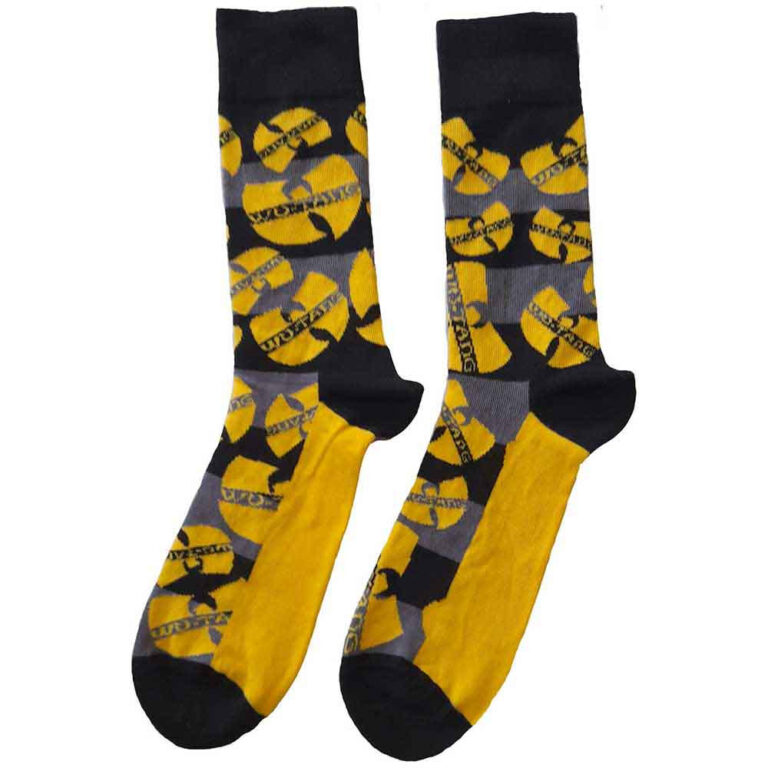 Wu-Tang Clan Logos Yellow (Black, Yellow & Grey) (UK Size 7 – 11) Socks