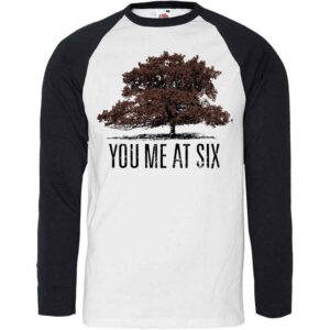 You Me At Six Tree White & Black Raglan T-Shirt