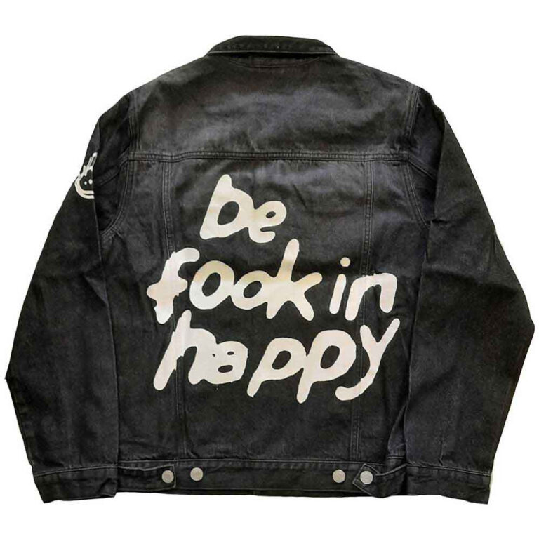 Yungblud Be Fooking Happy (Black Denim) (Back & Sleeve Print) Denim Jacket