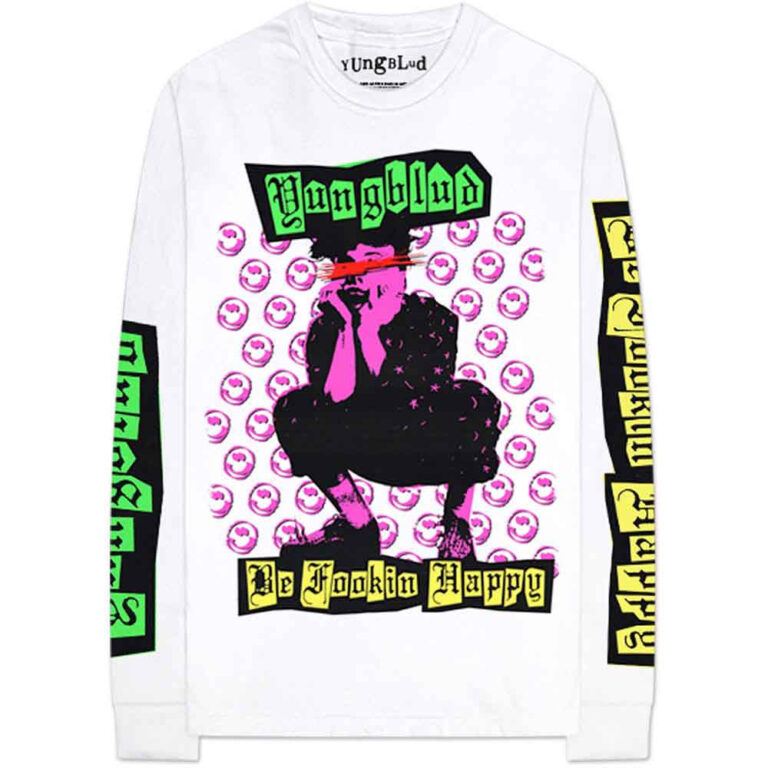 Yungblud Punker (White) (Back & Sleeve Print) Long Sleeve T-Shirt