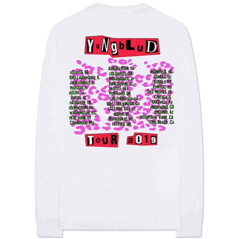 Yungblud Tour (White) (Back & Sleeve Print) Long Sleeve T-Shirt