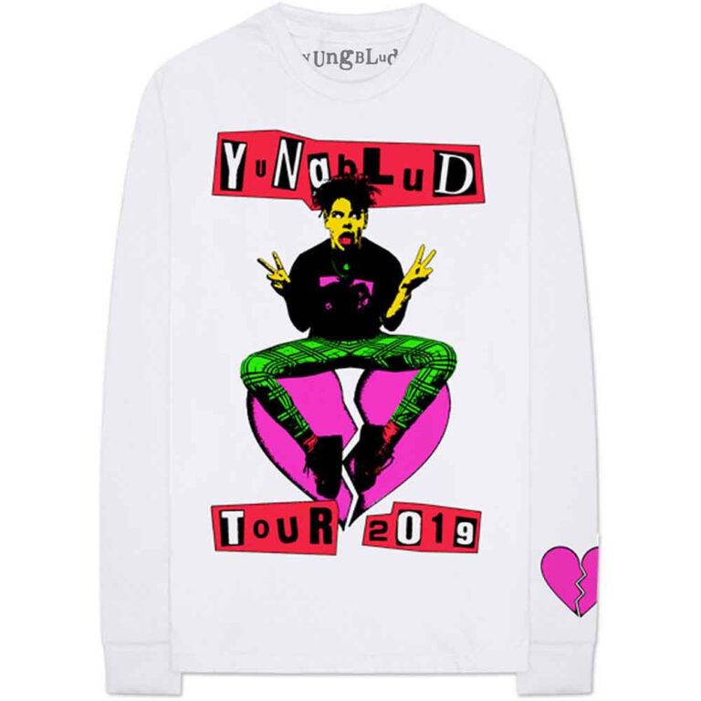 Yungblud Tour (White) (Back & Sleeve Print) Long Sleeve T-Shirt