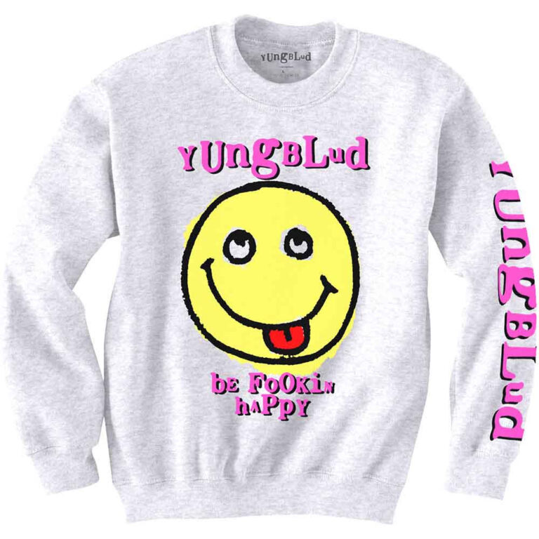 Yungblud Raver Smile (White) (Back & Sleeve Print) Sweatshirt