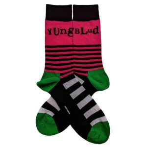Yungblud Unisex Logo & Stripes Black UK Size 7 - 11 Ankle Socks