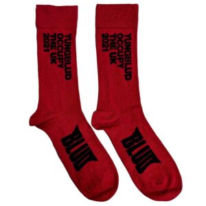 Yungblud Unisex Occupy the UK Red UK Size 7 - 11 Ankle Socks