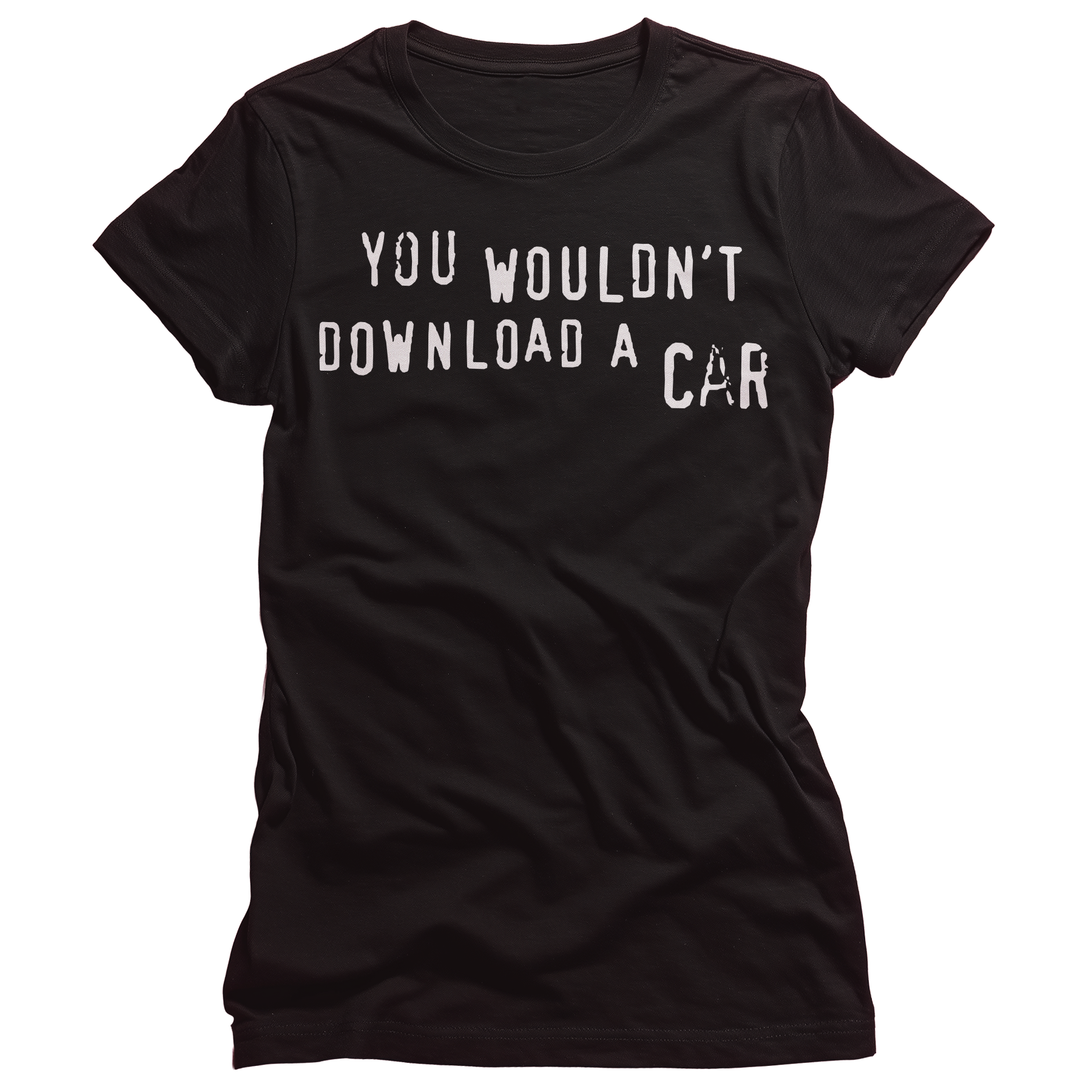 Piracy Its a Crime – Download a Car Ladies T-Shirt